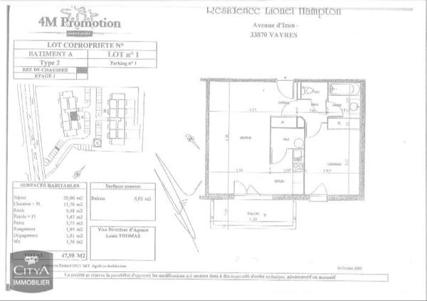 Appartement à louer 2 pièces 47.98m²