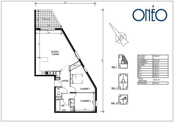 Béziers - T3 - 67,42m²