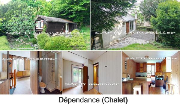 Maison individuelle non mitoyenne de 115m2 habitables - 3/4 chambres - sous-sol total sur 1446m2 de terrain entièrement arboré et paysagé .