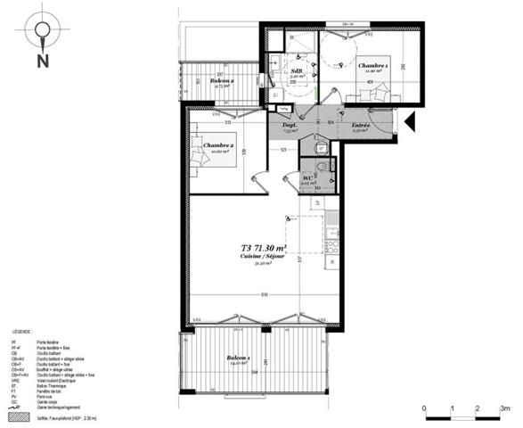 Vente appartement T3 de 71 m² avec 2 balcons et vue mer, Perros-Guirec ( 22700)