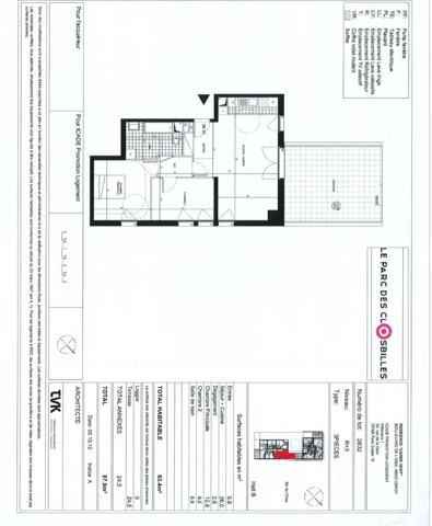 Appartement Cergy 3 pièce(s) 63 m2