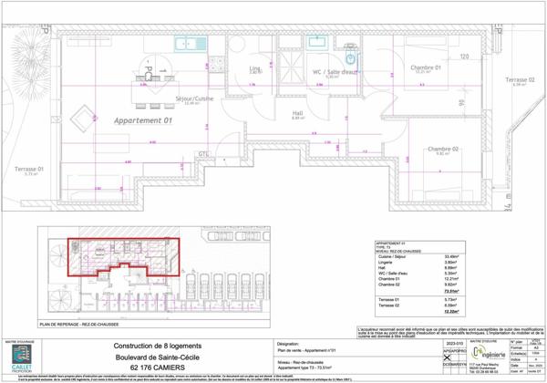 Appartement à vendre    3 pièces • 73,51 m2 Camiers