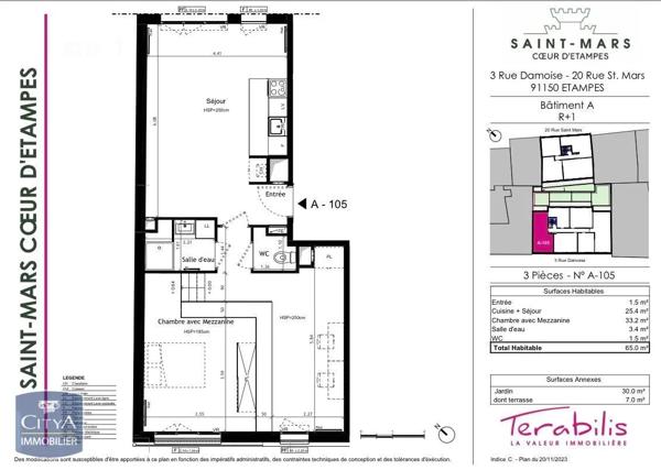 Appartement à louer 3 pièces 65m²