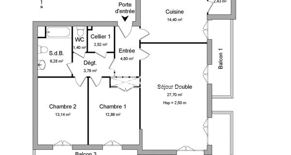 Location Appartement 4 pièces 86.6 m² - Perpignan 66100