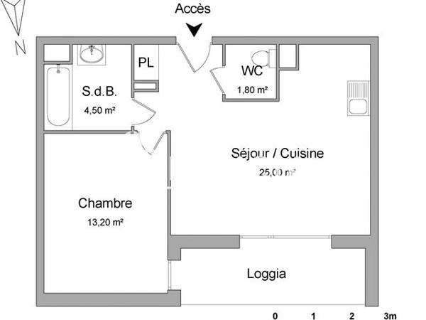 Location Appartement 2 pièces 44.5 m² - BÂTIMENT C Evry 91000