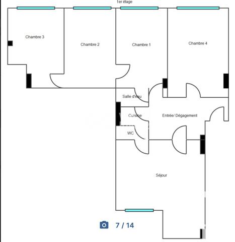 Appartement 5 pièces – 96 m² – Fort potentiel habitation ou bureaux / profession libérale