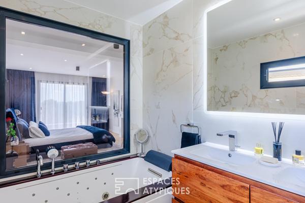 Villa d’architecte contemporaine de 2019, avec piscine et prestations d’exception à Montlignon
