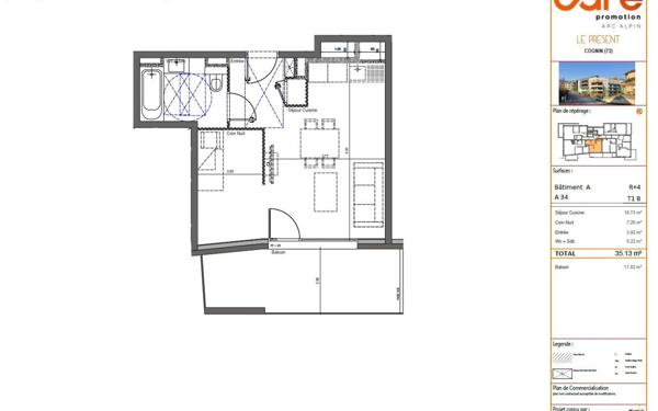 Appartement à vendre    2 pièces • 35,13 m2 Cognin