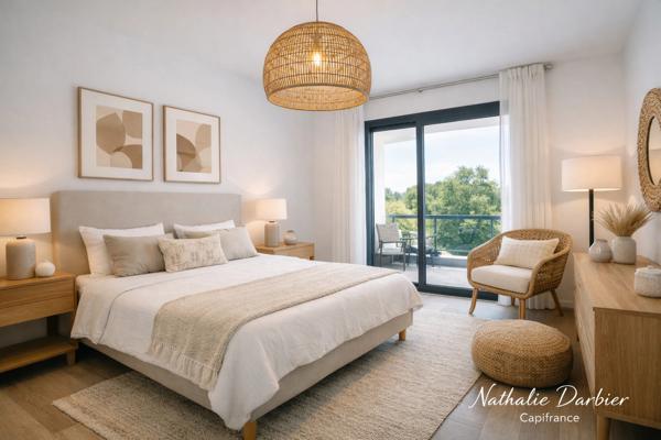 Appartement T4 lumineux avec loggia sur parc intérieur arboré