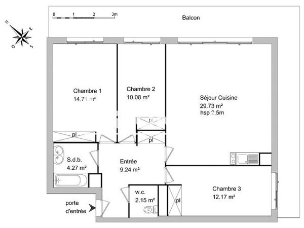 Location Appartement 4 pièces 82.35 m² - 326 RUE BERTOLLET Montpellier 34000