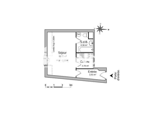 Location Studio 27.32 m² - 2-4 RUE DES CHANGES /1 CENDREU Chartres 28000