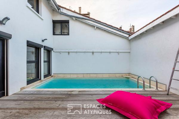 Duplex familial avec terrasse et piscine au calme absolu