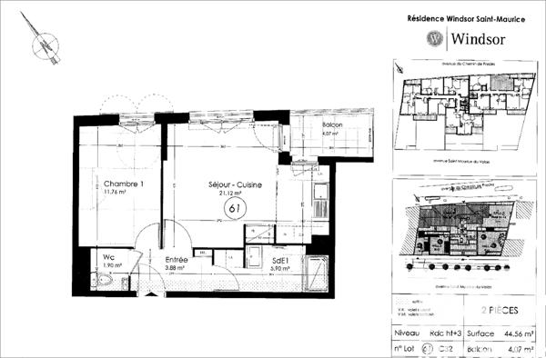 Appartement à vendre 2 pièces 45 m² Saint-Maurice