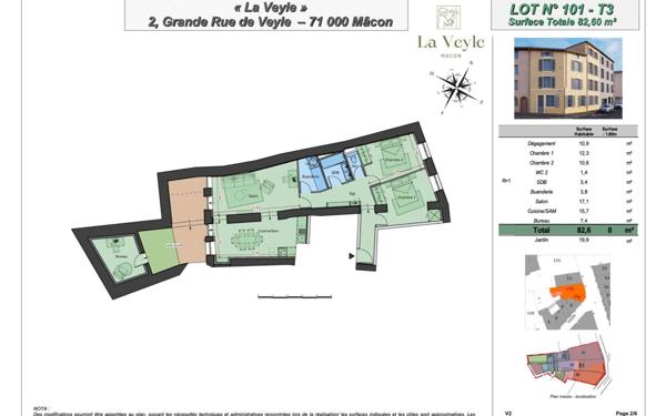 Appartement à vendre    4 pièces • 82,60 m2 Mâcon