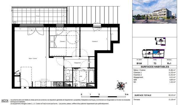 A VENDRE Appartement de type 3 en plein bourg de Saint Sylvain d'Anjou