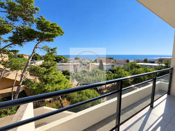 SAINT PIERRE LA MER T3 VUE MER + GARAGE DANS RESIDENCE SECURISEE