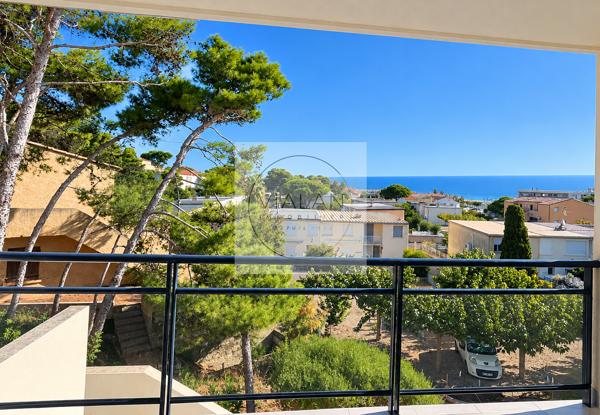SAINT PIERRE LA MER T3 VUE MER + GARAGE DANS RESIDENCE SECURISEE