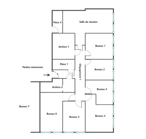 Bureau 22 pièces - 421 m²