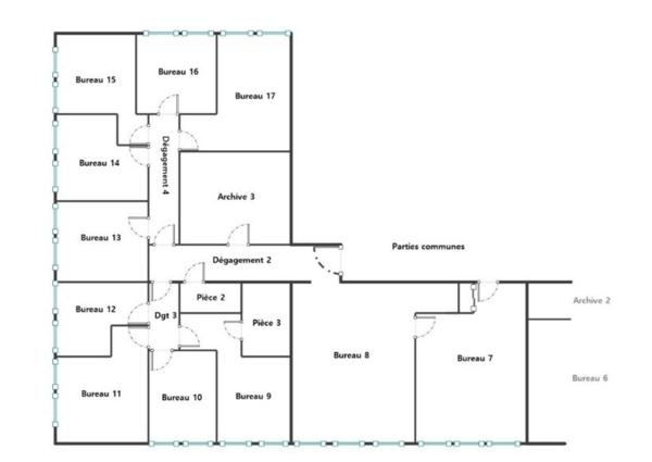 Bureau 22 pièces - 421 m²