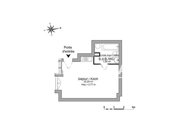 Location Studio 24.1 m² - 11 RUE D'ESCURES Orleans 45000