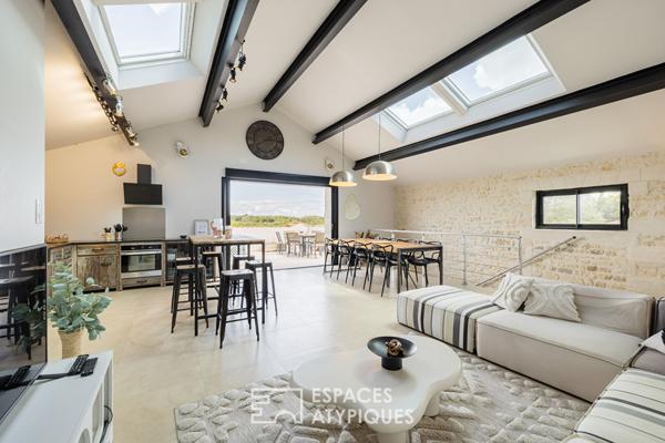 Contemporaine de caractère née d’un ancien chai avec vue contemplative