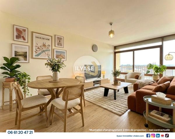 Chalon-sur-Saône (71100) Appartement T2 | 1 ch | 43m² | 1 balcon