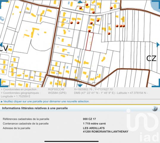 Terrain à vendre 1 719 m² Romorantin-Lanthenay