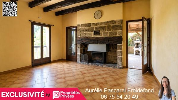BRIVE : Grange en pierre, rénovée en Maison T4 d'env. 110m² - 3 chambres + Bureau - combles aménageables - GARAGE et Atelier - Terrain d'env. 2500m² et Terrasse couverte