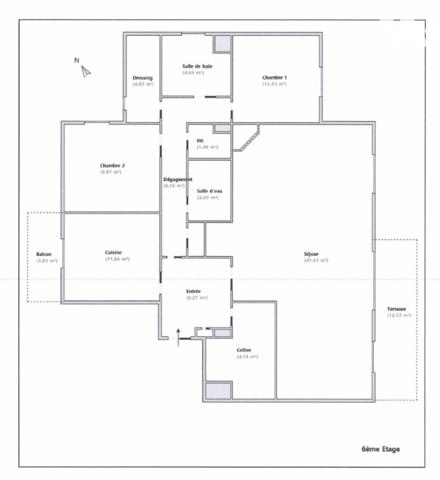ANNECY PARMELAN-ALBIGNY, T3 de106 m² traversant, séjour avec cheminée, terrasse sud vue montagnes, 4