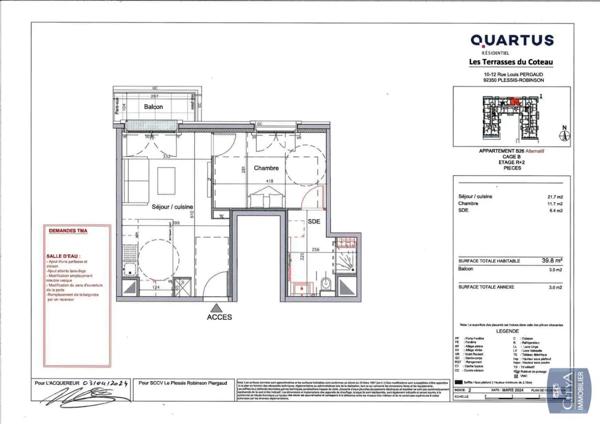 Appartement à louer 2 pièces 39.8m²
