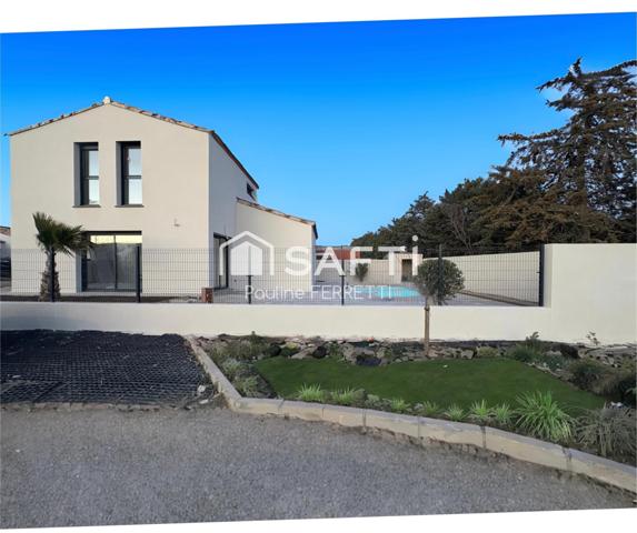 Villa contemporaine neuve T4-110m2 avec jardin, piscine et garage