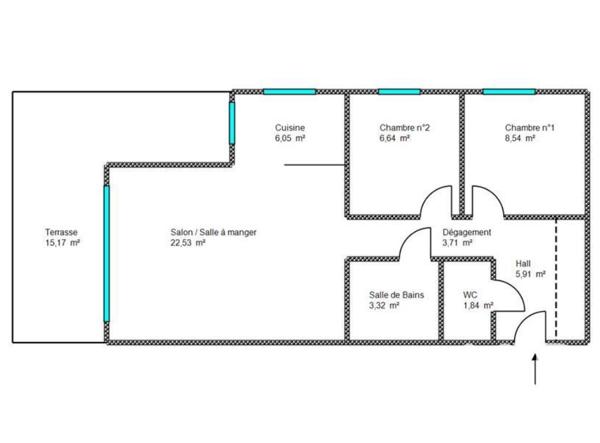 Appartement à vendre 3 pièces 58,54 m² Gréolières