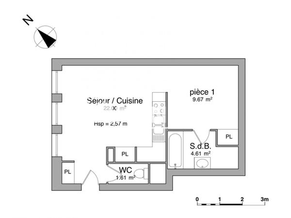 Location Appartement 2 pièces 37.89 m² - 3 RUE DE LA LIBERTE Dijon 21000