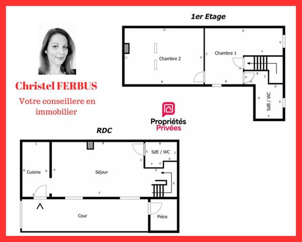 93270 SEVRAN  -Maison 3 pièces 51.48 m²  -2 Chambres - Cellier - Cour extérieur