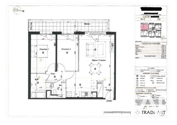 Appartement à vendre 3 pièces 64 m² Sainte-Geneviève-des-Bois