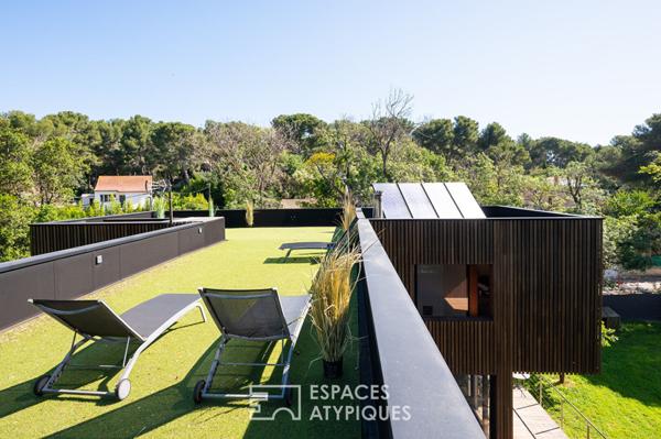 Contemporaine à ossature bois près de la plage