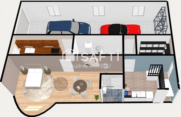 Maison de ville, 162m2, 3 chambres, S-sol, jardin