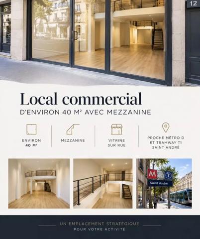 Local commercial avec vitrine sur rue