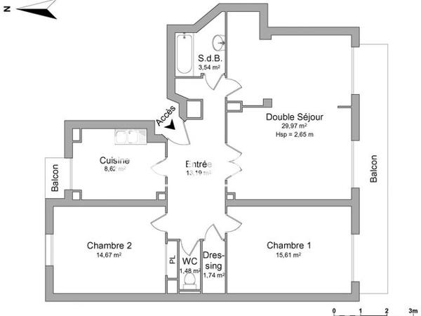 Location Appartement 4 pièces 88.82 m² - 12 RUE PAUL JANET Grenoble 38100