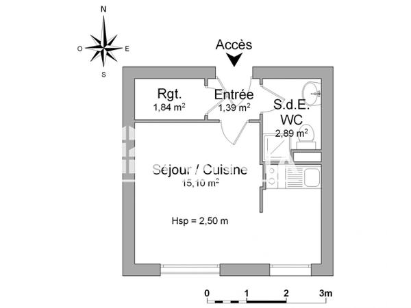 Location Studio 21.22 m² - CAMPUS RESIDENCE 8 RUE MAURICE ROLLINAT BAT E Limoges 87000