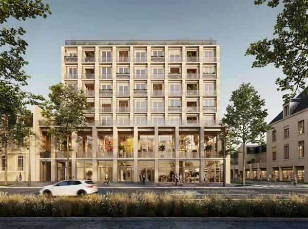 appartement T4 neuf à vendre PARIS 14e, surface hab. 82.40 m2 + loggia 4.50 m2 + balcons 6.90 m2.