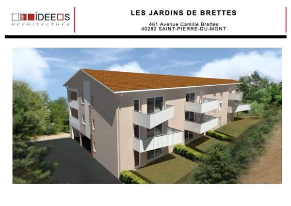 Appartement RDC 2 pièces (RE 2020) avec jardinet au centre de SAINT PIERRE DU MONT (40) - Prestations de qualité
