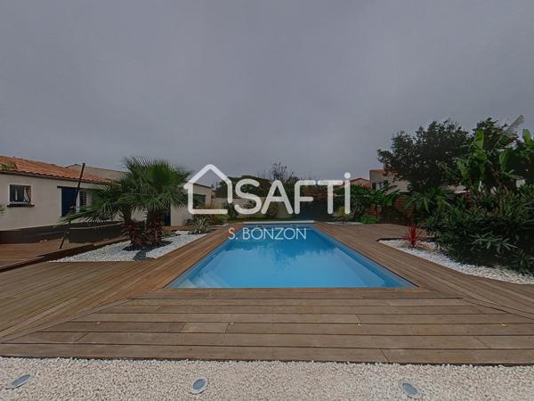 ESNANDES Maison plain pied 86m² Piscime. 3ch. 5mn centre ville.