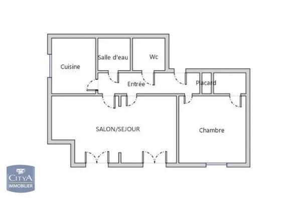 Appartement à louer 2 pièces 44.38m²