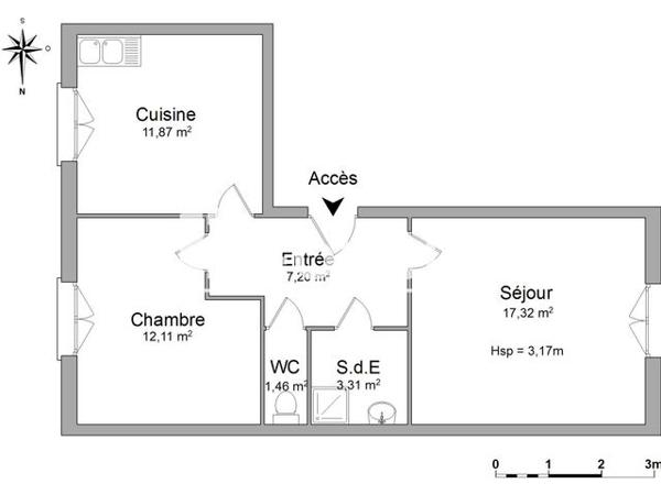 Location Appartement 2 pièces 53.27 m² - 18 BOULEVARD DE L'ESPLANADE Grenoble 38000