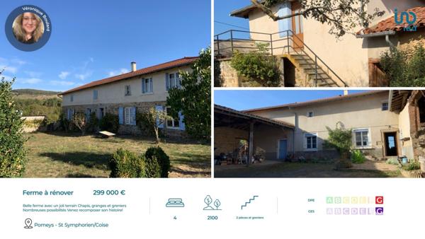 Ferme 8 pièces de 158 m² à Pomeys (69590)