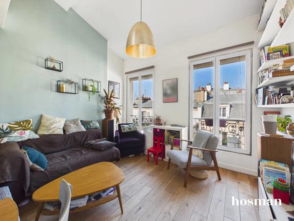 Coup de cœur - Traversant 3 pièces de 51 m² (au sol) - Très calme - Dernier étage, Rue Jouye-Rouve