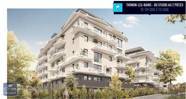 Appartement à vendre 1 pièce 19.56m² Thonon-les-Bains (74200)