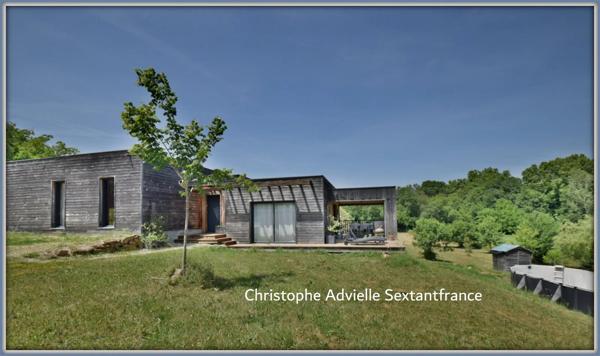 Maison ossature bois RT 2012, plain pied , 4 chambres, terrain de 6177 M2 en fond d'impasse avec belle vue