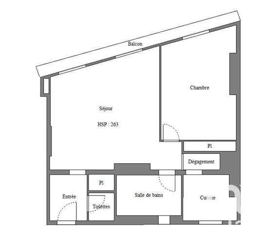Appartement 2 pièces de 54 m² à Paris (75004)